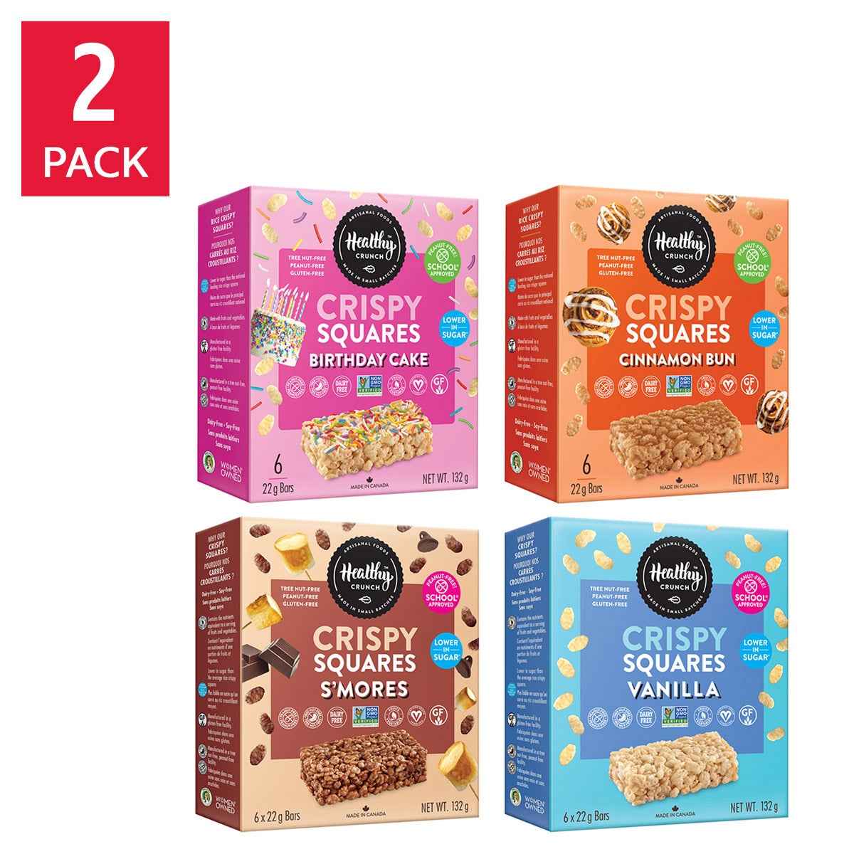 Healthy Crunch Crispy Squares, 8 × 132 g