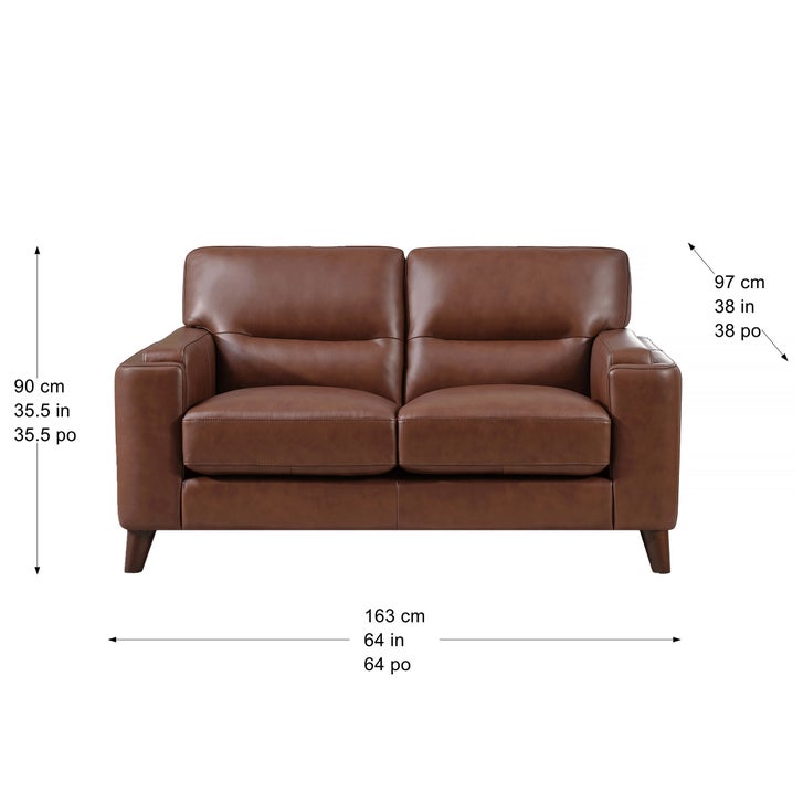 Prospera Home Sorena Top-grain Leather Sofa and Loveseat