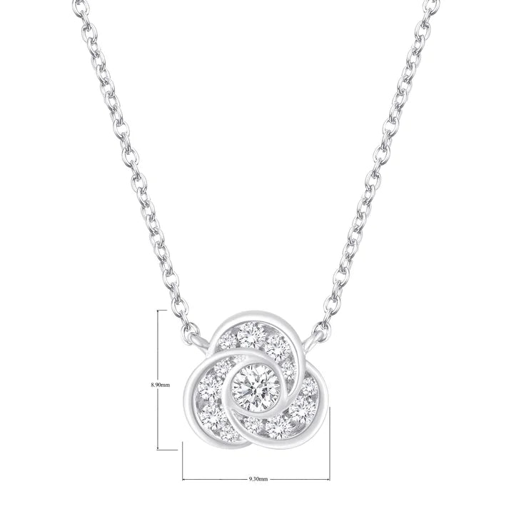 Round Brilliant Diamond Floral Necklace (0.25 ctw)