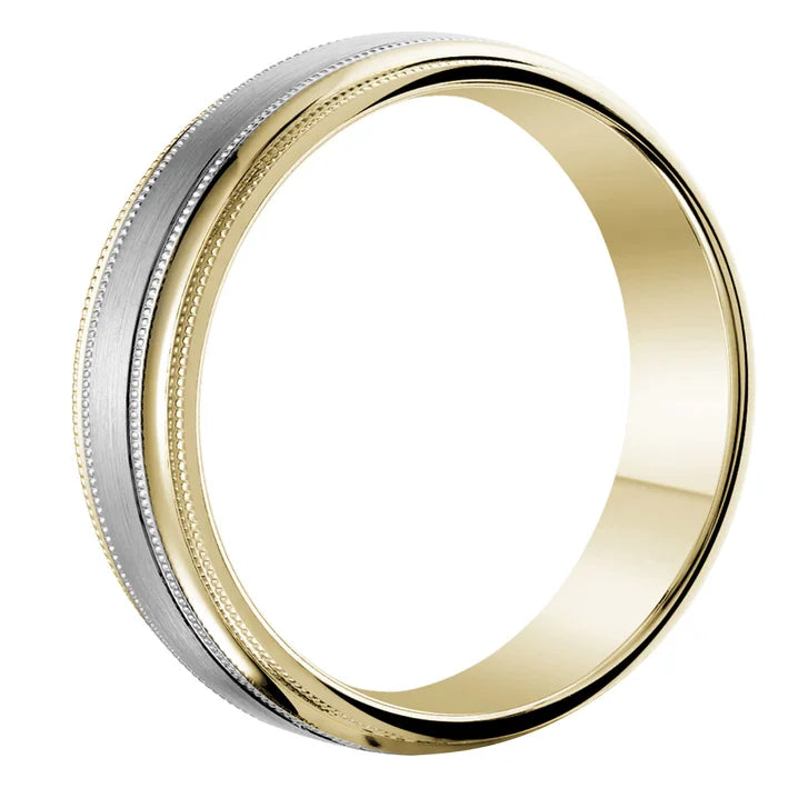 Two Tone Gold Men’s Wedding Band
