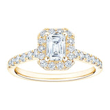 Emerald Cut Diamond Halo Wedding Set (1.50 ctw)