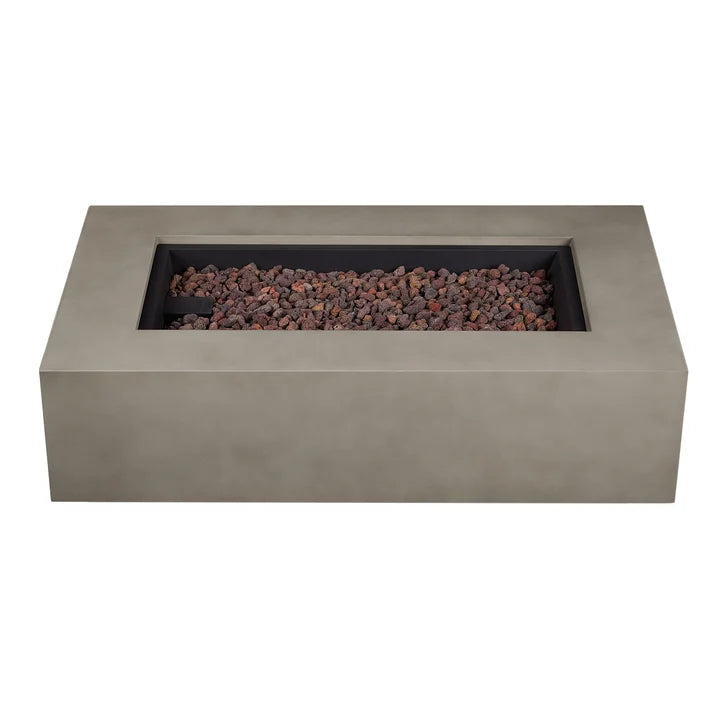 Real Flame Aegean Steel 50 in. Rectangle Fireplace