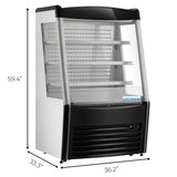 Eurodib 36 in. 13.8 cu ft. Commercial Refrigerated Beverage Merchandiser with Retractable Front Curtain