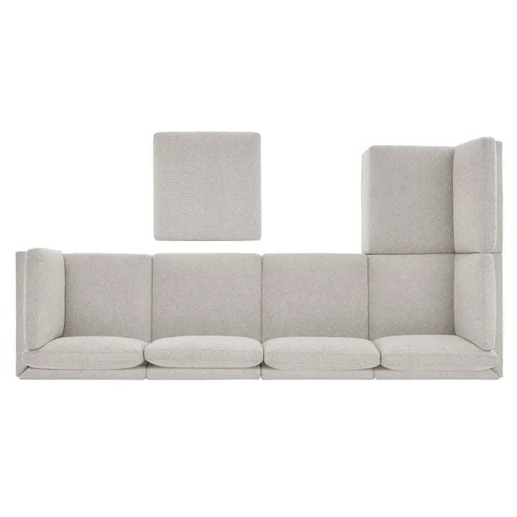 Thomasville Fallon 6-piece Modular Fabric Sectional with Ottoman