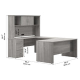 Bestar - Gosford U-Shaped Desk with Hutch