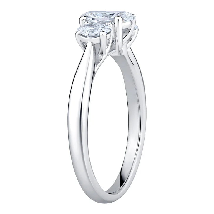 Three Stone Oval Cut Diamond Ring (1.10 ctw)