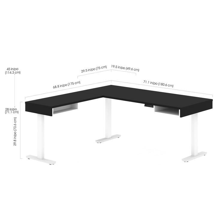 Bestar Viva L-shaped Height-adjustable Workstation