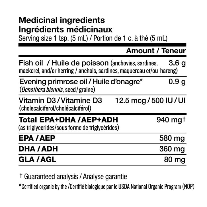 NutraSea ADHD Targeted Omega-3, Citrus Punch Flavour, 2 Bottles of 200 mL