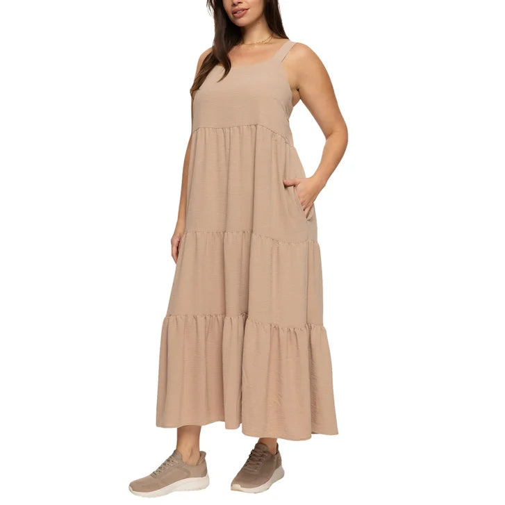 Black Bow Women's Tiered Maxi Dress