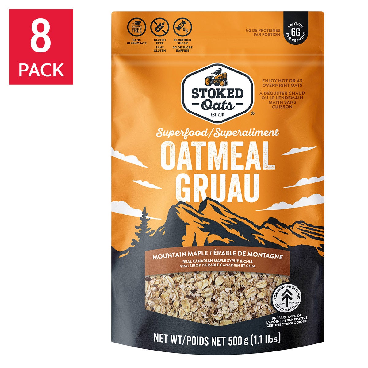 Stoked Oats Oatmeal, 8 × 500 g