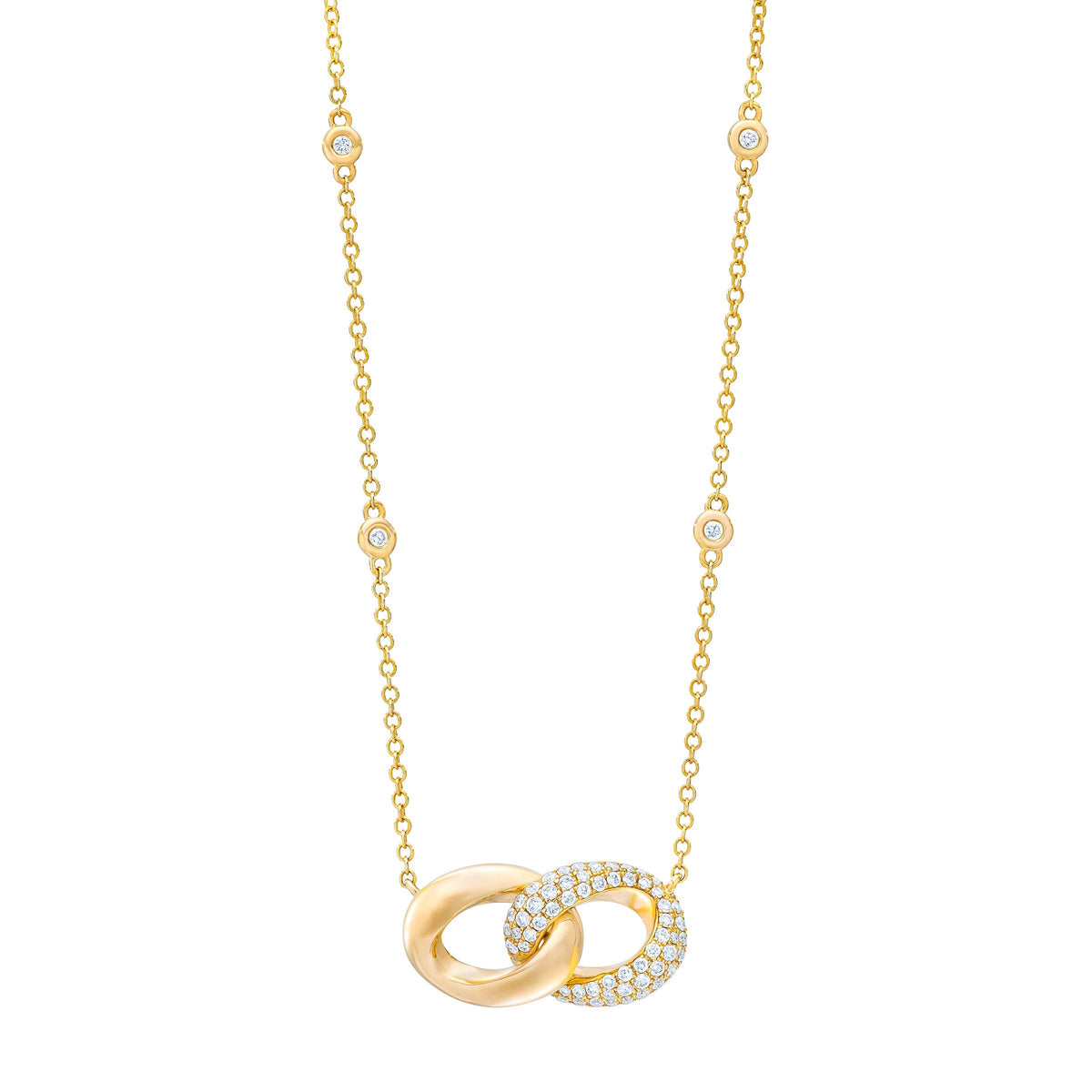 Round Brilliant Diamond Interlocking Circles Necklace (0.40 ctw)