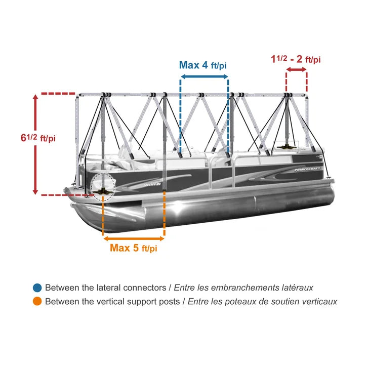 Navigloo Winter Shelter System for Pontoon Boats 5.5 m to 7 m (18 ft. to 22.5 ft)