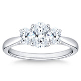 Three Stone Oval Cut Diamond Ring (1.10 ctw)