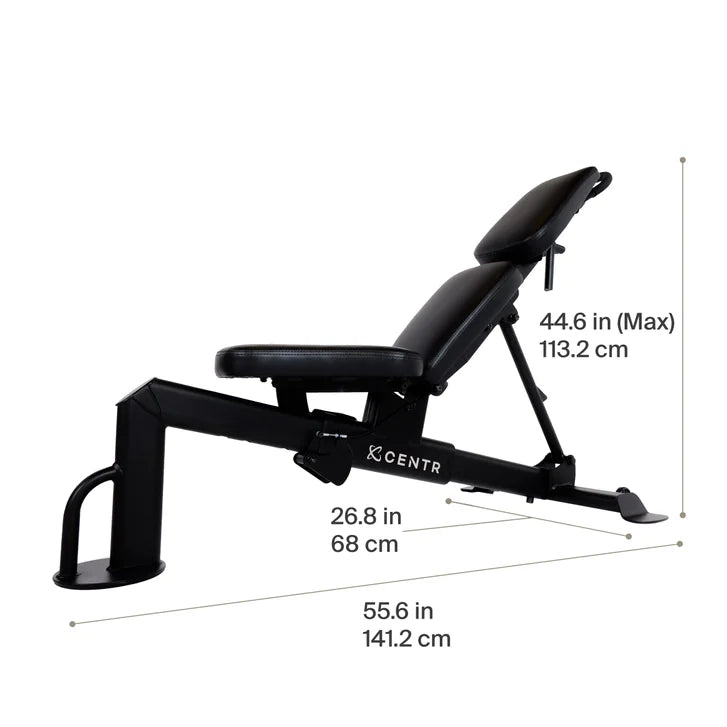 Centr Multi-Adjustable Flat, Incline, Decline Workout Bench with 3-months Centr Membership