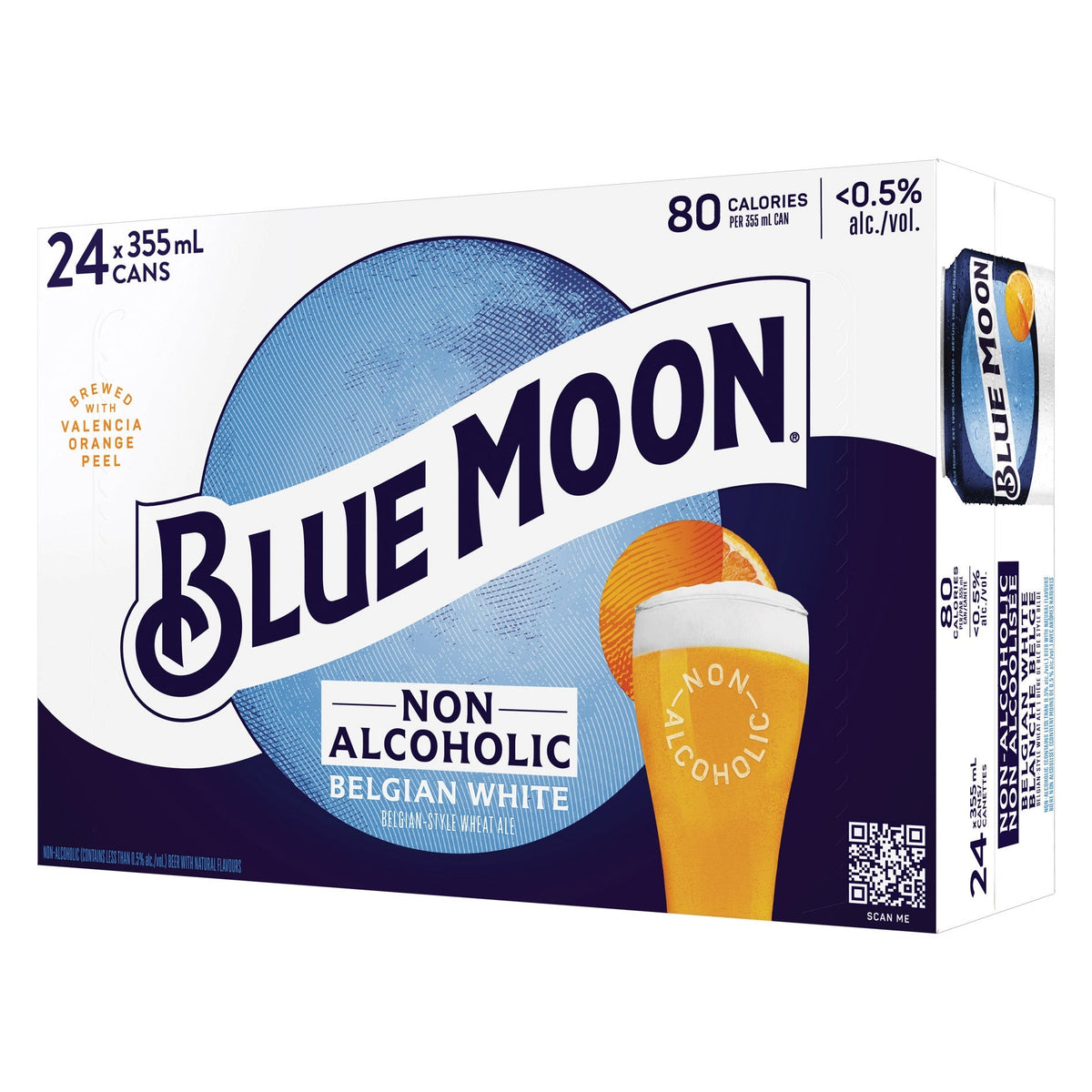 Blue Moon Non-Alcoholic Belgian White Style Wheat Ale, 355 mL 24-pack