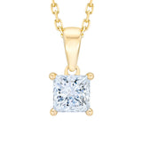 Princess Cut Diamond Solitaire Pendant (0.90 ct)