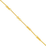 Twisted Bar Cable Anklet in Yellow Gold