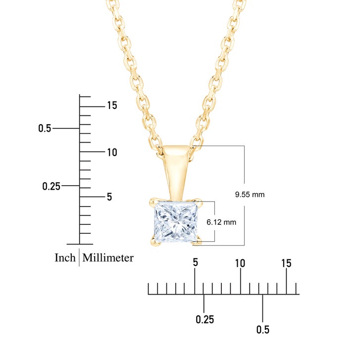 Princess Cut Diamond Solitaire Pendant (0.70 ct)