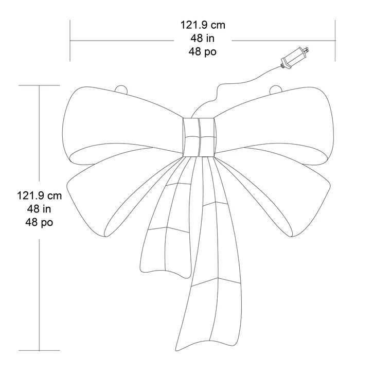 121.9 cm (48 in.) Red Bow