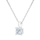 Princess Cut Diamond Solitaire Pendant (0.90 ct)
