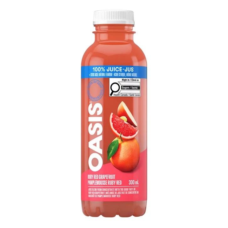 Oasis Ruby Red Grapefruit Burst Juice, 24 x 300 mL