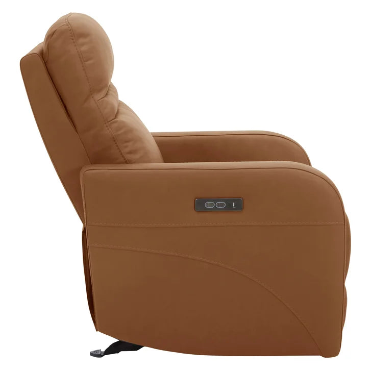 Gilman Creek Aldryn Top-grain Leather Glider Power Recliner, Brown