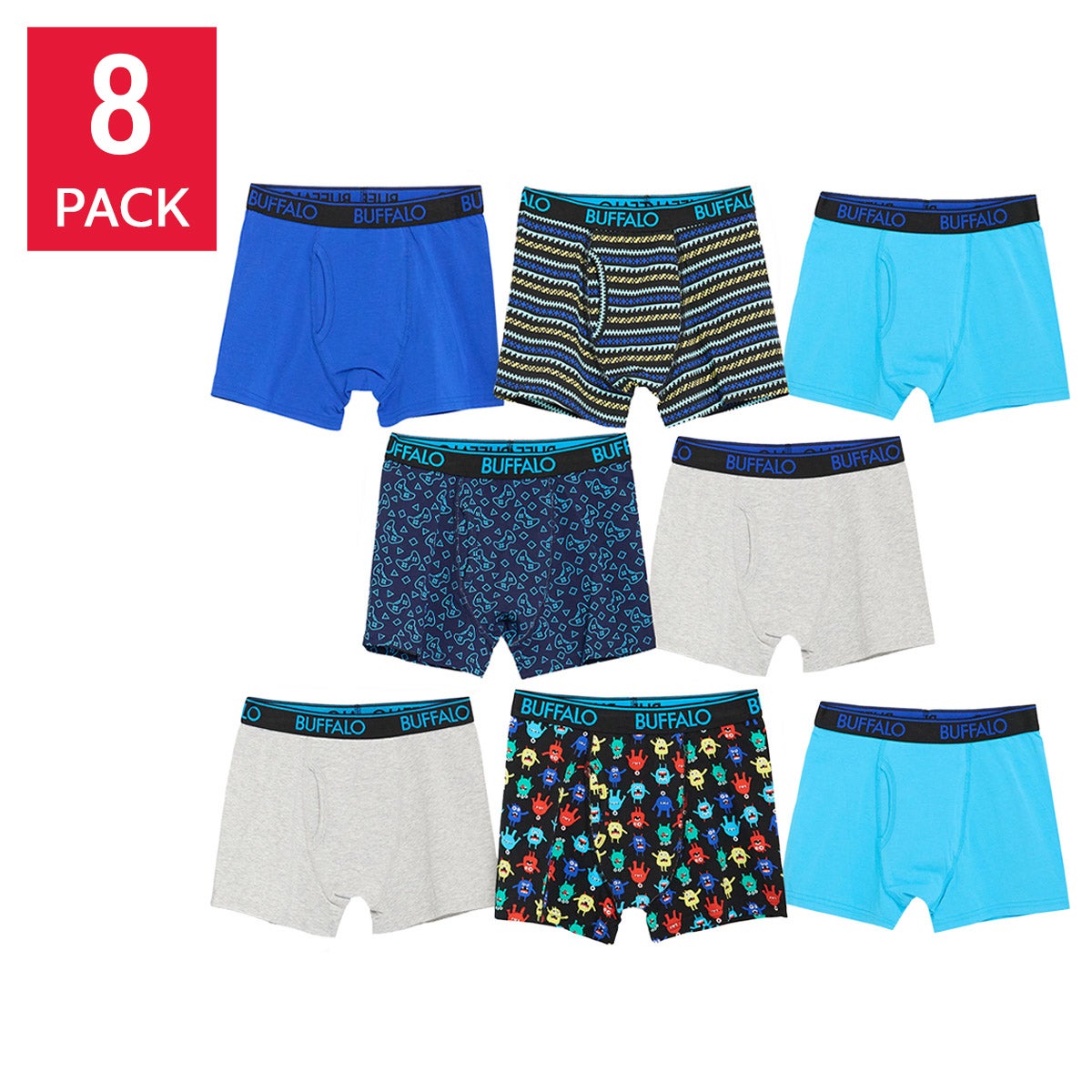Buffalo Boys Boxer Brief, 8-pack