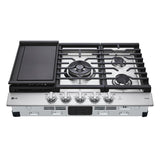 LG 30 in Stainless Steel Gas 5 Burner Cooktop with UltraHeat Dual Burner