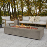 Real Flame Aegean Steel 70 in. Rectangle Fireplace