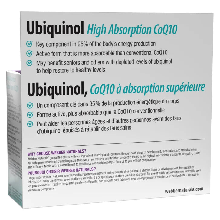 webber naturals Ubiquinol 100 mg, 2 x 100 Softgels