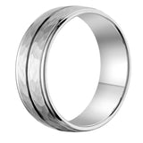 Hammered Look White Gold Unisex Band