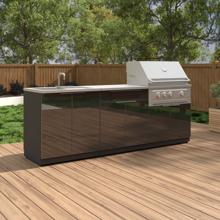 NewAge Products 5-piece Black Outdoor Kitchen Aluminum Set - Natural Gas Grill
